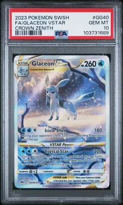 PSA 10 Glaceon Vstar GG40/GG70 Pokemon Crown Zenith Galarian Gallery Holo - Image 1
