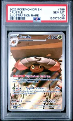 Pokemon CRUSTLE Destined Rivals Illustration Rare IR 186/182 ~ PSA 10 - Image 1