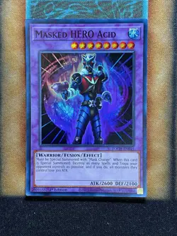 Yugioh Masked HERO Acid TOCH-EN045 Super Rare 1st Ed LP - Image 1