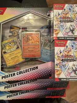 Pokemon TCG Prismatic Evolutions Post 3 Pack Plus 2 Booster Bundles - Image 1