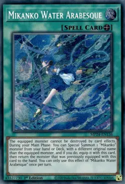 Yugioh Dueling Mirrors: Mikanko Water Arabesque Prismatic Secret Rare MP24-EN136 - Image 1