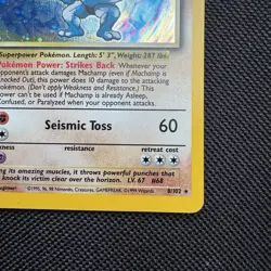 Machamp 8/102 1st Edition Cosmos Holo Base Set Pokemon Card SWIRL nm unplayed - Image 4