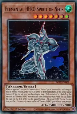 POTE-EN001 ELEMENTAL HERO SPIRIT OF NEOS SUPER RARE 1ST EDITION YuGiOh CARD - Image 1