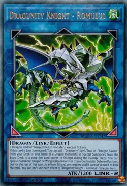MGED-EN142 DRAGUNITY KNIGHT - ROMULUS RARE 1ST EDITION YuGiOh CARD - Image 1