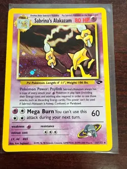 Pokemon Alakazam Sabrina's 16/132 Holographic Rare Gym Challenge TCG Card - Image 1