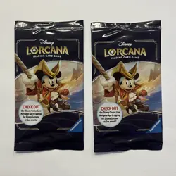 Two Sealed Disney Cruise Line Exclusive Lorcana Trading Card Game Pirate Mickey - Image 1
