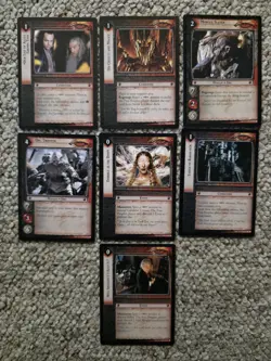 Lord Of The Rings TCG Seies 3 Realms Of The Elf Lords Sauron 7 Card Rare Bundle - Image 1