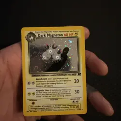 Pokemon Dark Magneton TCG Holo Rare Card 11/82 Unlimited LP/NM Swirl - Image 3