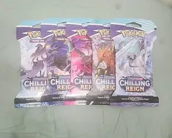 Chilling Reign Sleeved Pokemon Tcg Booster Packs - Complete Full Art Set - Image 2