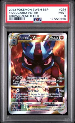 2023 Pokemon Swsh Black Star Promo #291 Fa/Lucario Vstar Crown Zenith ETB PSA 9 - Image 1