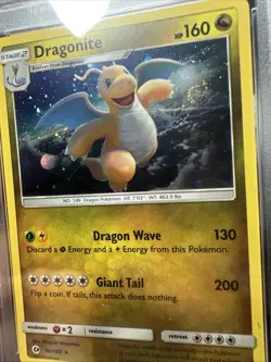 2017 DRAGONITE POKEMON SUN & MOON COSMOS *SWIRL* HOLO MINI BLISTERS #96 PSA 9 - Image 3