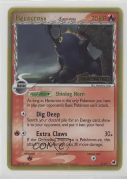 Heracross Reverse Foil Pokemon EX Dragon Frontiers #3 2006 - Image 1
