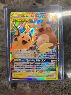 Pokemon TCG Holo Ultra Rare Raichu and Alolan Raichu GX Tag Team #54/236 - Image 1