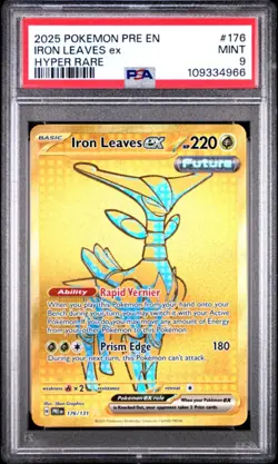 2025 POKEMON PRE-EN IRON LEAVES EX HYPER RARE - PSA 9 - Image 1