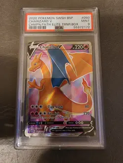 Charizard V SWSH50 Full Art Promo Champion's Path Ultra Rare Mint PSA 9 Pokemon - Image 1