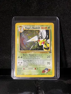 Pokemon TCG Gym Challenge Holo Rare Koga's Beedrill 9/132 Unlimited Holo damaged - Image 1