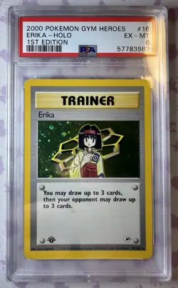 PSA 6 Pokemon Erika Holo 1st Edition Gym Heroes 16/132 - Image 1