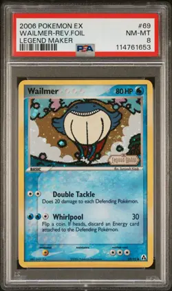 2006 POKEMON EX LEGEND MAKER WAILMER #69 REVERSE PSA 8 NM #114761653 (SWIRL) - Image 1