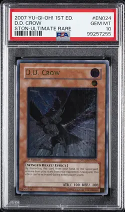 2007 YU-GI-OH! STON-STRIKE OF NEOS 1ST ED-ULTIMATE RARE #EN024 D.D. CROW PSA 10 - Image 1