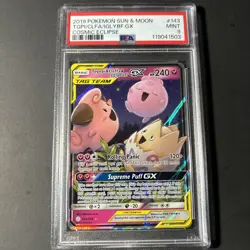 PSA 9 Mint Togepi & Cleffa & Igglybuff GX 143/236 2019 Pokemon Cosmic Eclipse - Image 1