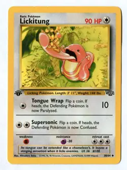 Vintage 1999 First Edn VILEPLUME LICKITUNG RAPIDASH MAROWAK Jungle Pokemon Cards - Image 5