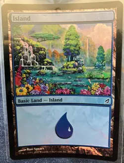 MTG Island 287 Foil Card Lorwyn Land Magic Basic Ron Spears - Image 1