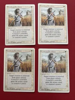 Swords To Plowshares Revised Edition Magic The Gathering MTG Play Set x4 - Image 2