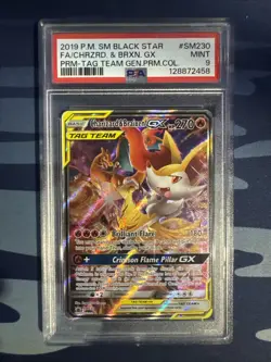 Pokemon TCG Charizard & Braixen GX Black Star Promo SM230 PSA 9 - Image 1