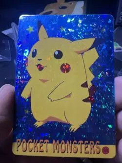 PIKACHU Pokemon Pocket Monsters Vintage Vending Prism Sticker NM Foil NINTENDO - Image 1