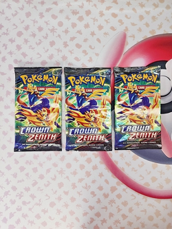 Pokemon TCG CROWN ZENITH Booster Pack- Lot of 3 - Image 1
