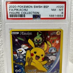 2020 POKEMON SWSH BLACK STAR PROMO FIGURE COLLECTION #020 FULL ART/PIKACHU PSA 8 - Image 2