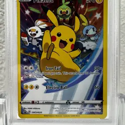 2020 POKEMON SWSH BLACK STAR PROMO FIGURE COLLECTION #020 FULL ART/PIKACHU PSA 8 - Image 3