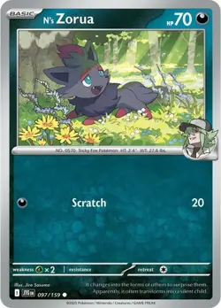x4 N's Zorua - 097/159 - Common Pokemon SV09 Journey Together M/NM - Image 1