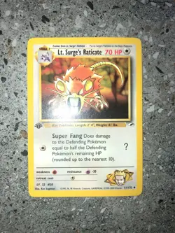 Pokemon TCG Cards 1st Edition Lt. Surge's Raticate 51/132 Gym Heroes Uncommon - Image 3