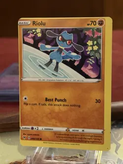 Pokemon Miscut RIOLU Modern 1/1 Collecter One Of A Kind Card - Image 1