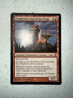 MTG Purphoros God of the Forge 135 NM Commander Masters Mythic Magic Card - Image 1