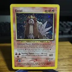 Entei Neo Revelation Holo Rare Pokemon TCG Card 6/64 DMG CREASE - Image 1