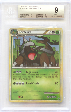 2010 Pokemon HGSS Unleashed # 10 Torterra Holo BGS 9 Card MINT! Rare! Free Ship! - Image 1