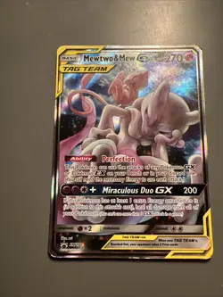 Pokemon TCG Mewtwo & Mew GX SM191 Holo Card Collectible - Image 1