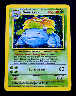 1999 Pokemon VENUSAUR Base Set HOLO BLEED Misprint ERROR Card 15/102 Rare WotC - Image 3