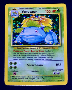 1999 Pokemon VENUSAUR Base Set HOLO BLEED Misprint ERROR Card 15/102 Rare WotC - Image 4