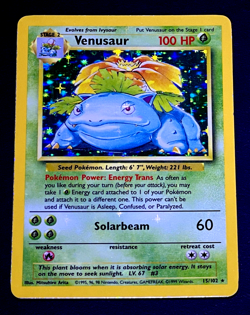 1999 Pokemon VENUSAUR Base Set HOLO BLEED Misprint ERROR Card 15/102 Rare WotC - Image 5