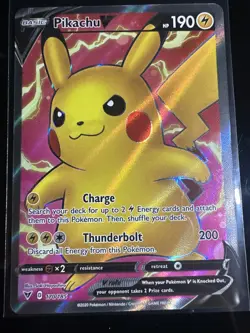 Pikachu V 170/185 Vivid Voltage- NM Ultra Rare Full Art Pokemon Card - Image 1