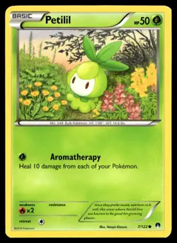Petilil 7/122 Pokemon Card Breakpoint Common 50 HP Near Mint W13 - Image 1
