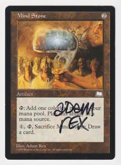 Signed Mind Stone MP Weatherlight Artist Adam Rex 1997 MTG Magic Artifact Mana! - Image 1