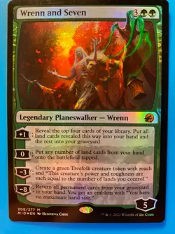 MTG 1x FOIL Wrenn and Seven Innistrad: Midnight Hunt Magic the Gathering x1 NM - Image 1