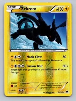 Pokemon TCG Zekrom [Reverse Holo] #39 Pokemon Plasma Freeze - Image 1