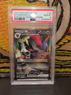 2025 POKEMON JTG EN-JOURNEY TOGETHER #185 N'S ZOROARK EX PSA 10 - Image 1