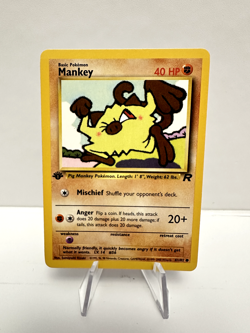 Mankey 61/82 - 1st Edition Team Rocket - WOTC - Pokemon TCG - LP - Image 1
