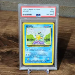 1999 Pokemon Game Base Set Unlimited # 63 Squirtle PSA 9 MINT - Image 1